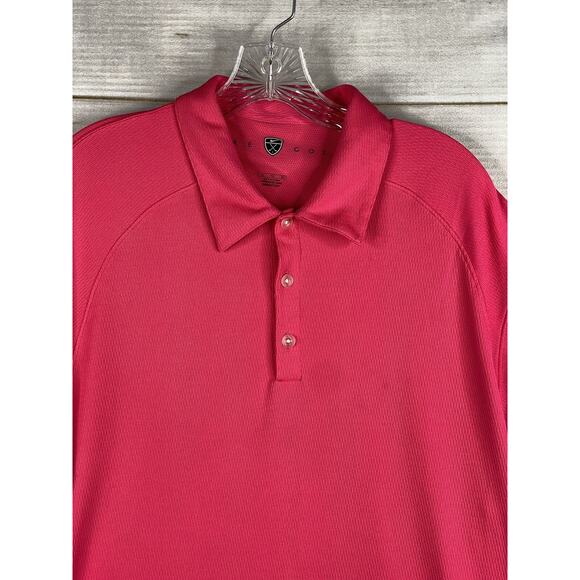 Nike Golf Shirt Mens XL Pink Short Sleeve Dri Fit Vented Stretch Polo Collared - Picture 2 of 9